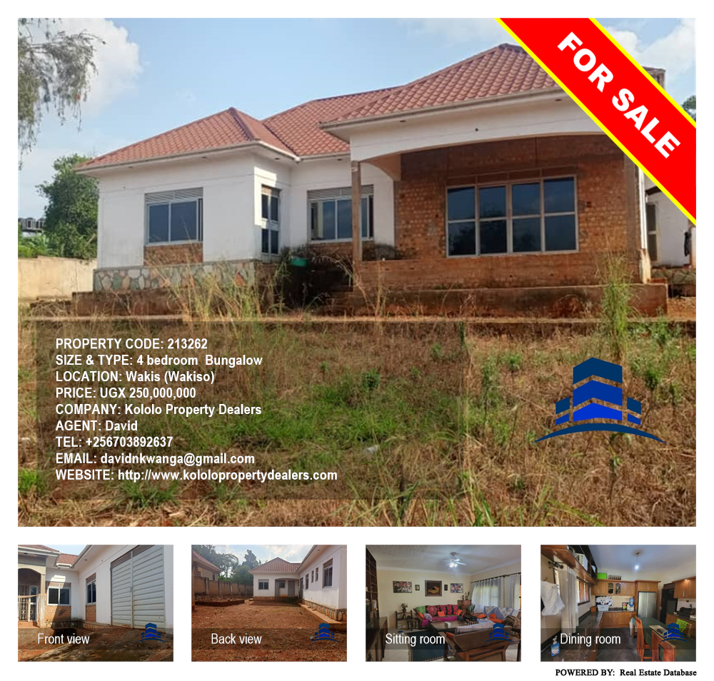 4 bedroom Bungalow  for sale in Wakis Wakiso Uganda, code: 213262