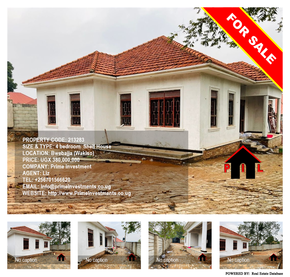 4 bedroom Shell House  for sale in Bwebajja Wakiso Uganda, code: 213283