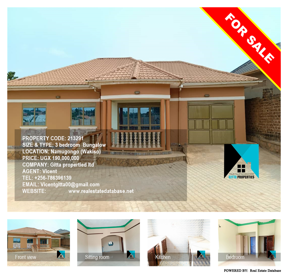 3 bedroom Bungalow  for sale in Namugongo Wakiso Uganda, code: 213291