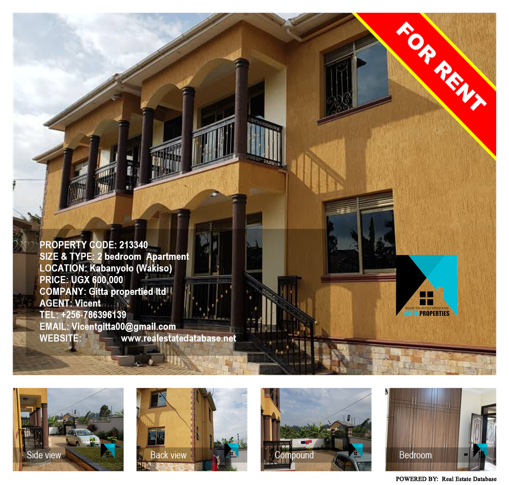 2 bedroom Apartment  for rent in Kabanyolo Wakiso Uganda, code: 213340