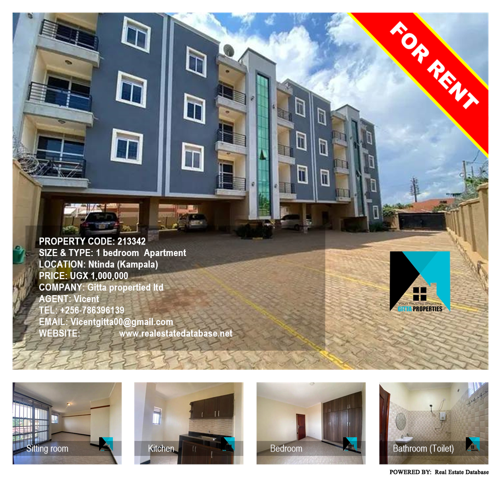 1 bedroom Apartment  for rent in Ntinda Kampala Uganda, code: 213342