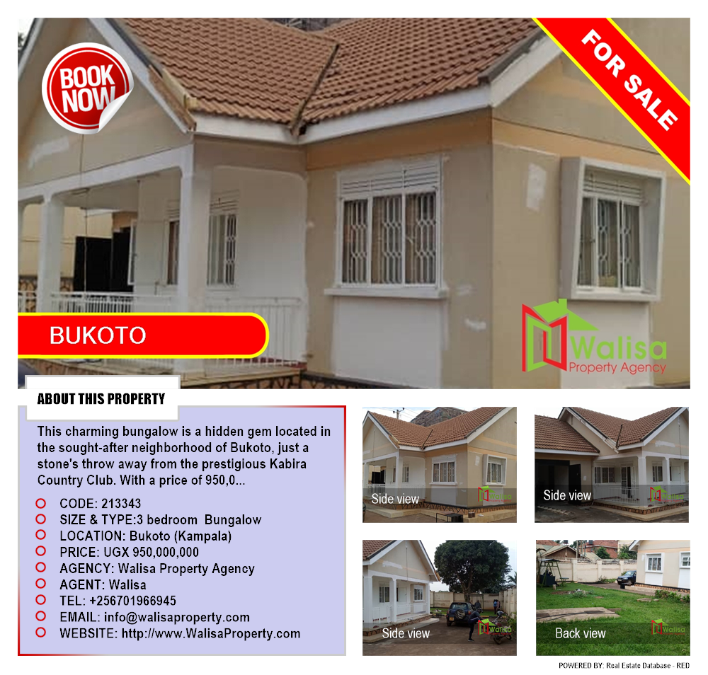 3 bedroom Bungalow  for sale in Bukoto Kampala Uganda, code: 213343