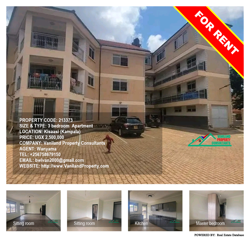 3 bedroom Apartment  for rent in Kisaasi Kampala Uganda, code: 213373