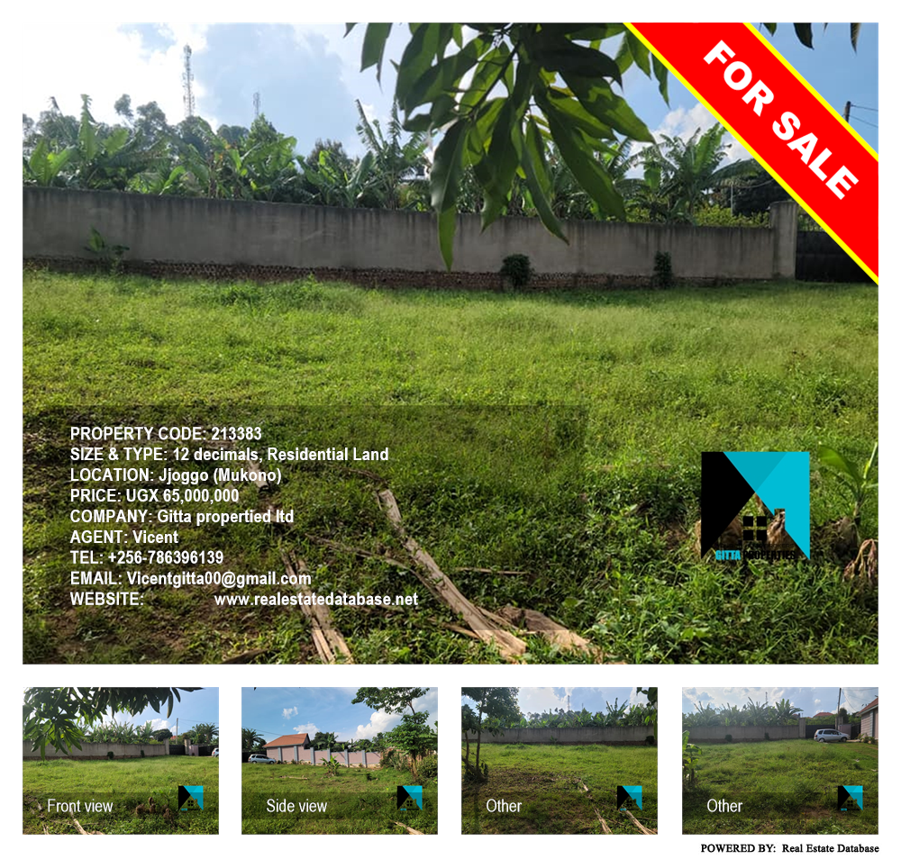 Residential Land  for sale in Jjoggo Mukono Uganda, code: 213383