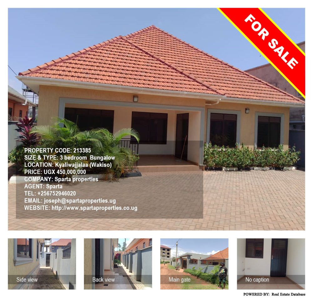 3 bedroom Bungalow  for sale in Kyaliwajjalaa Wakiso Uganda, code: 213385