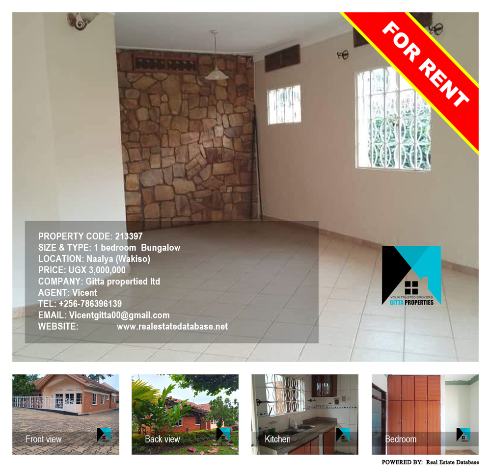 1 bedroom Bungalow  for rent in Naalya Wakiso Uganda, code: 213397