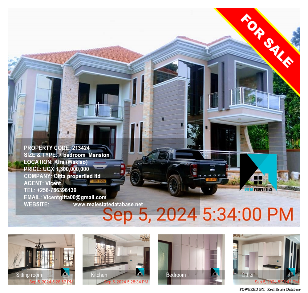 7 bedroom Mansion  for sale in Kira Wakiso Uganda, code: 213424