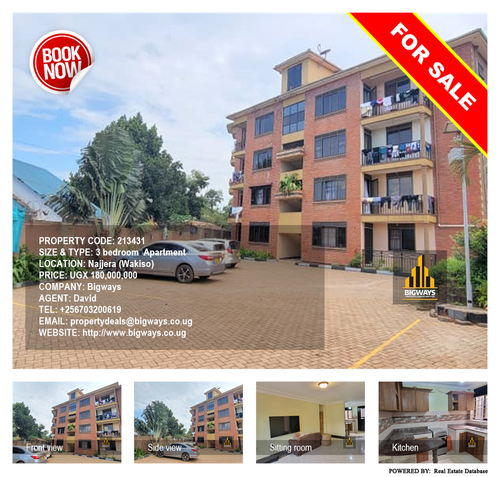 3 bedroom Apartment  for sale in Najjera Wakiso Uganda, code: 213431