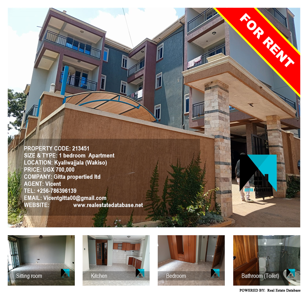 1 bedroom Apartment  for rent in Kyaliwajjala Wakiso Uganda, code: 213451