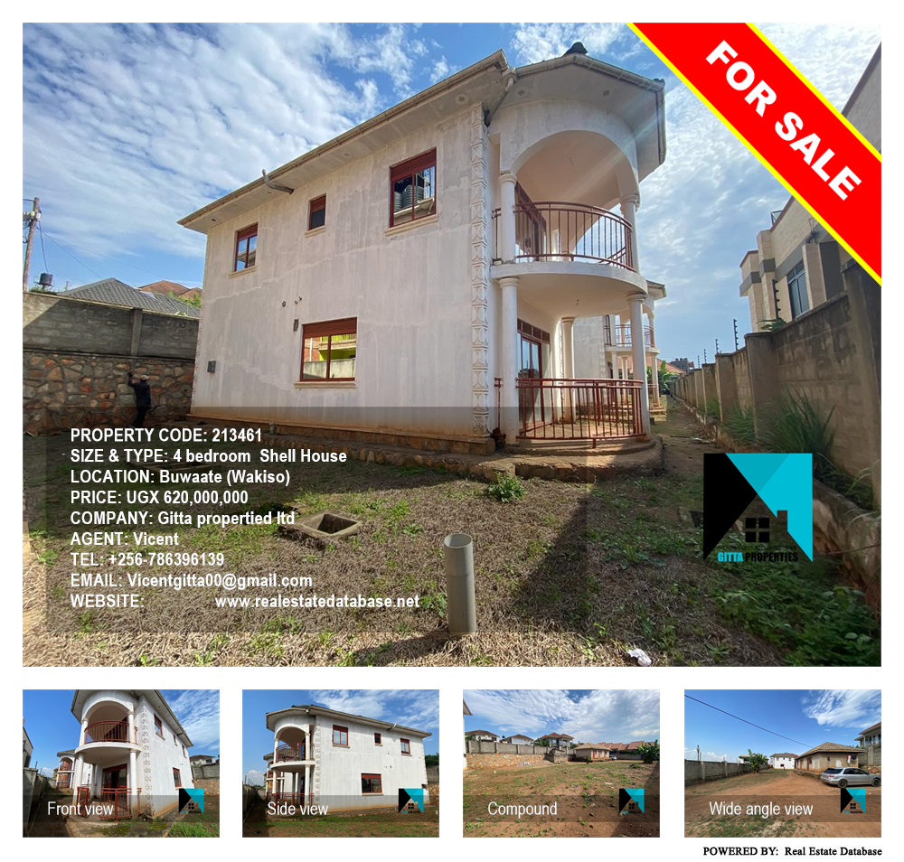 4 bedroom Shell House  for sale in Buwaate Wakiso Uganda, code: 213461