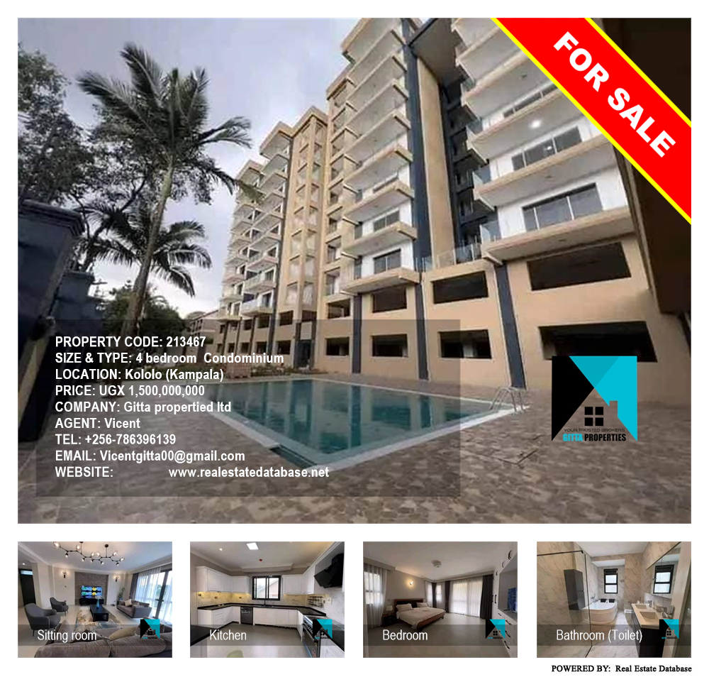 4 bedroom Condominium  for sale in Kololo Kampala Uganda, code: 213467