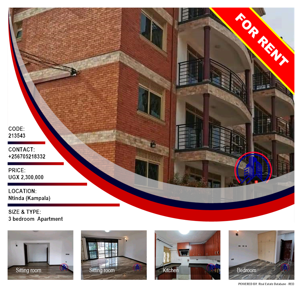 3 bedroom Apartment  for rent in Ntinda Kampala Uganda, code: 213543