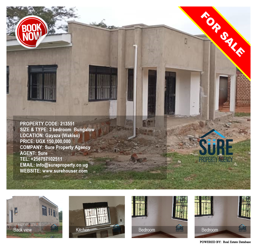 3 bedroom Bungalow  for sale in Gayaza Wakiso Uganda, code: 213551