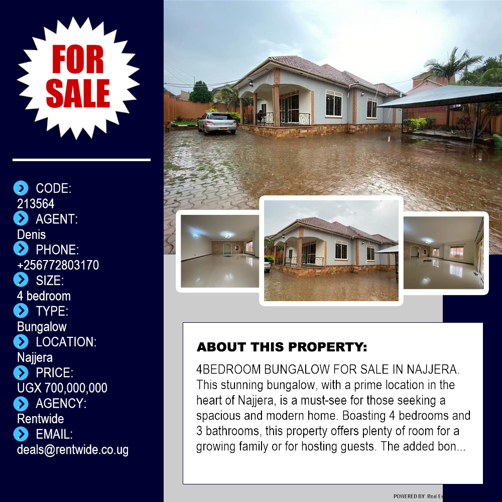 4 bedroom Bungalow  for sale in Najjera Wakiso Uganda, code: 213564