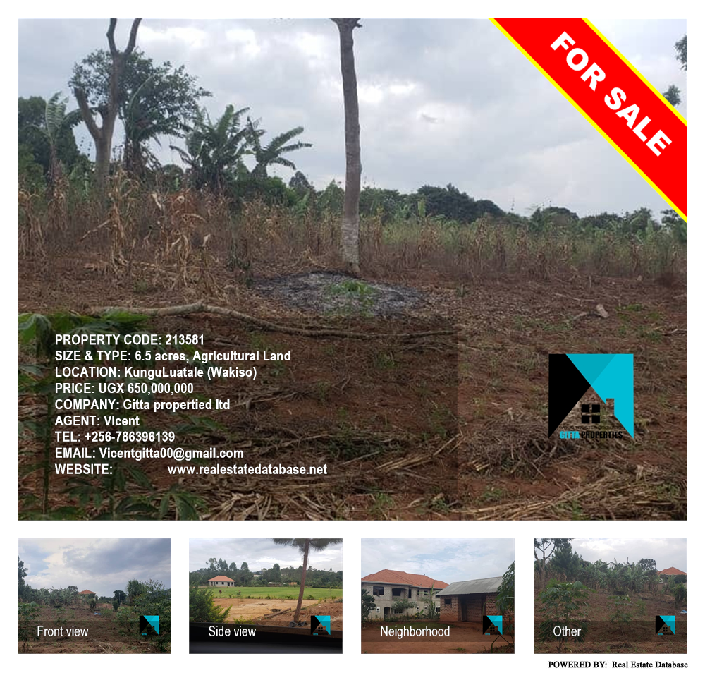 Agricultural Land  for sale in KunguLuatale Wakiso Uganda, code: 213581