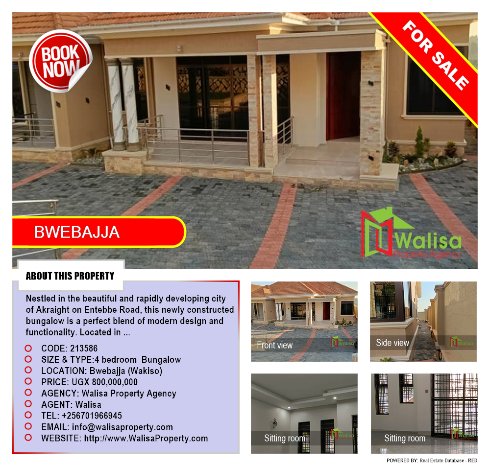 4 bedroom Bungalow  for sale in Bwebajja Wakiso Uganda, code: 213586