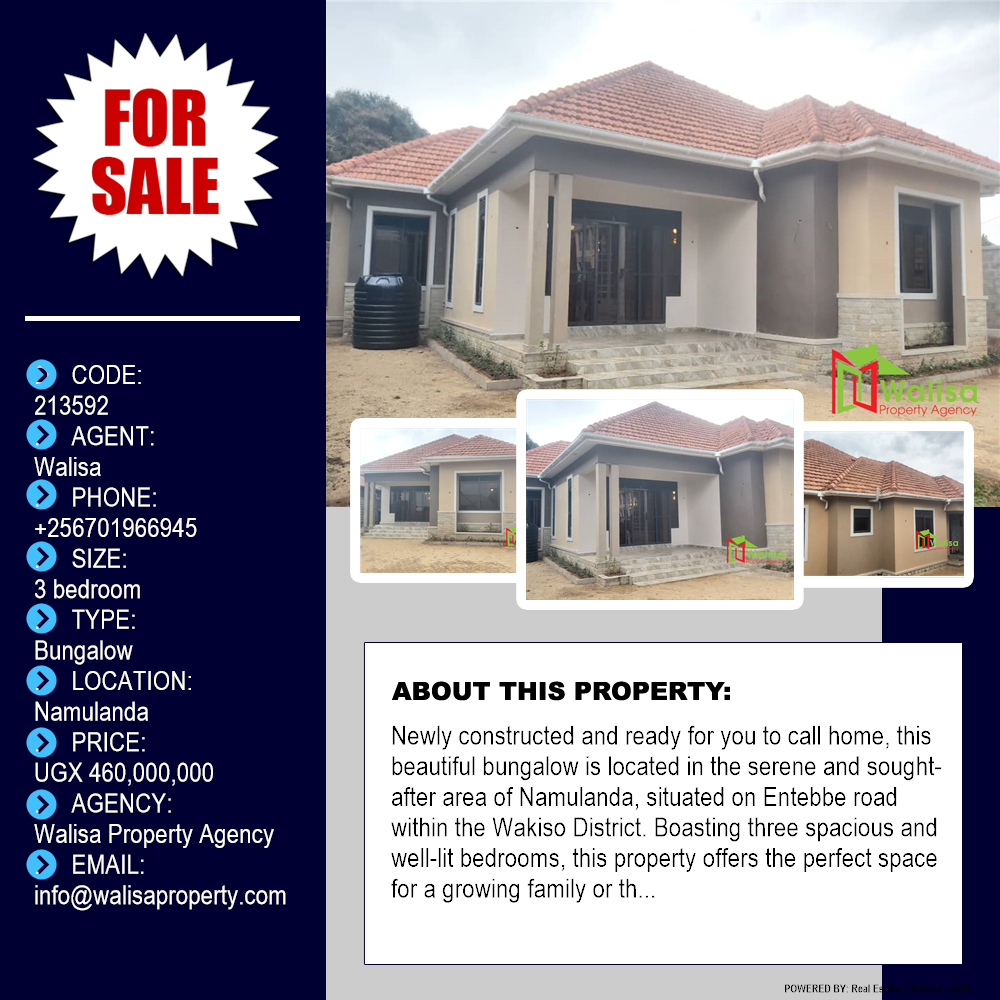 3 bedroom Bungalow  for sale in Namulanda Wakiso Uganda, code: 213592