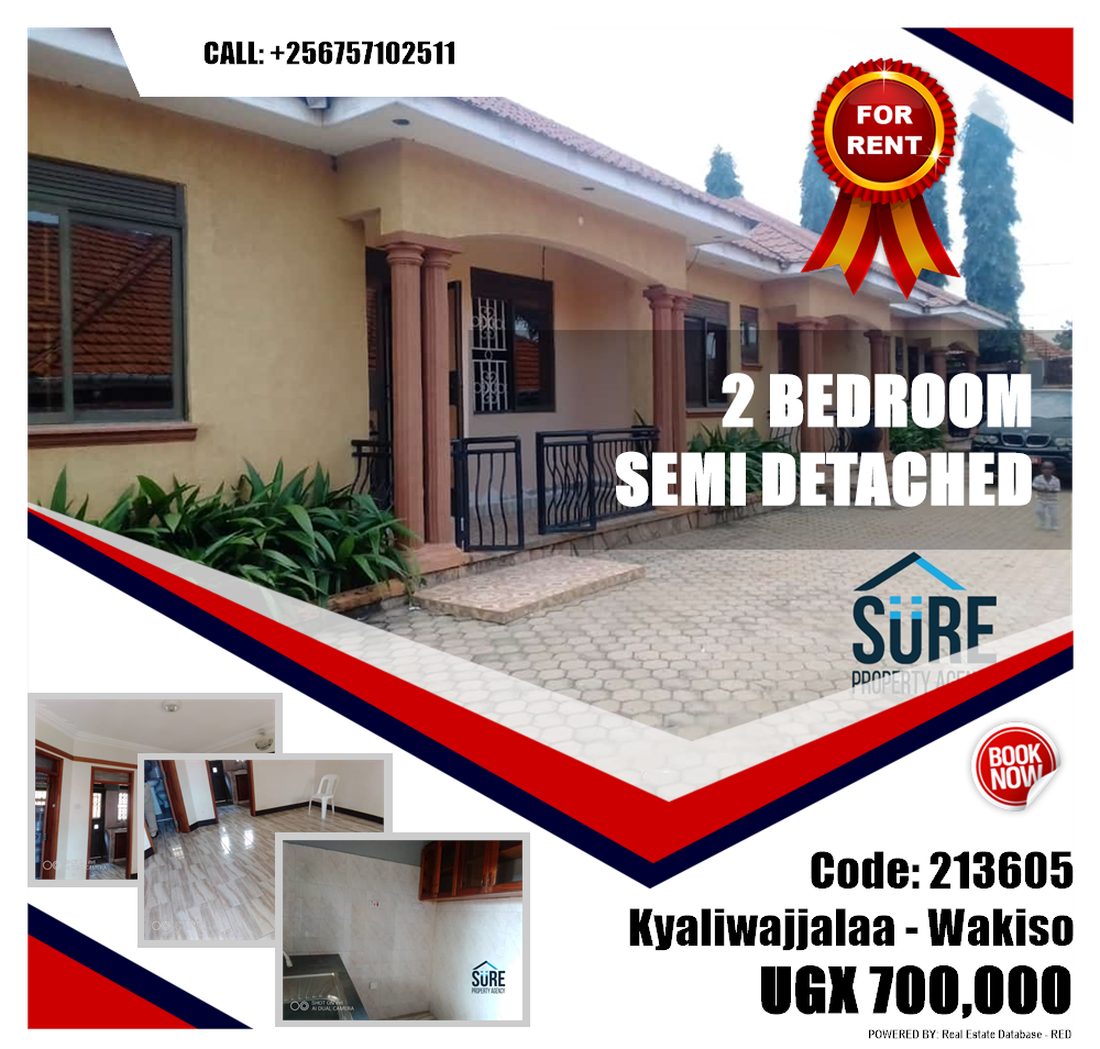 2 bedroom Semi Detached  for rent in Kyaliwajjalaa Wakiso Uganda, code: 213605