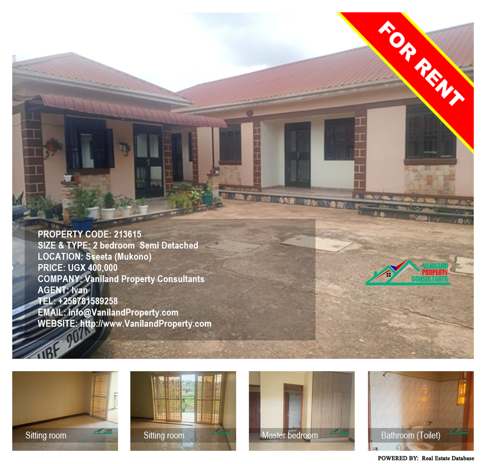 2 bedroom Semi Detached  for rent in Sseeta Mukono Uganda, code: 213615