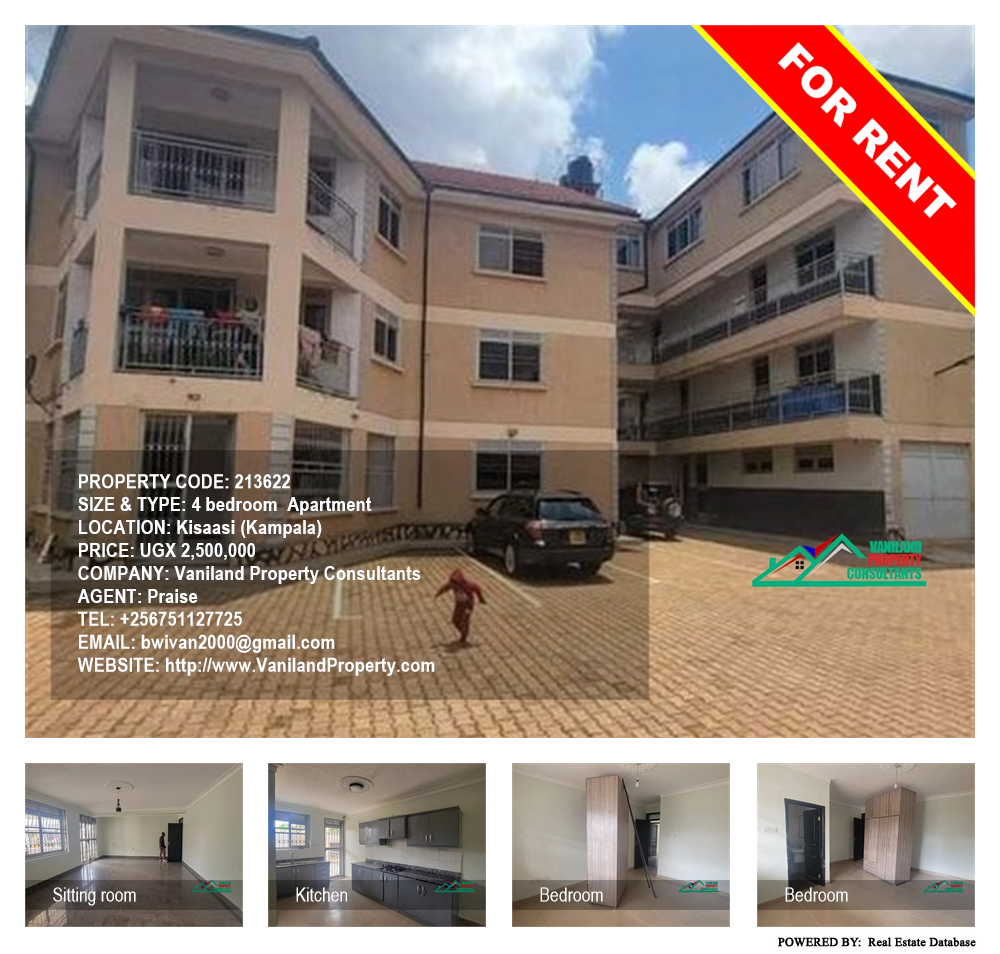 4 bedroom Apartment  for rent in Kisaasi Kampala Uganda, code: 213622