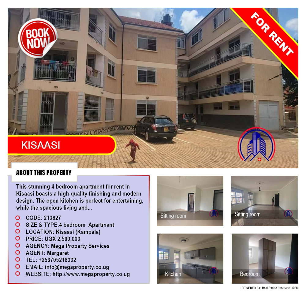 4 bedroom Apartment  for rent in Kisaasi Kampala Uganda, code: 213627