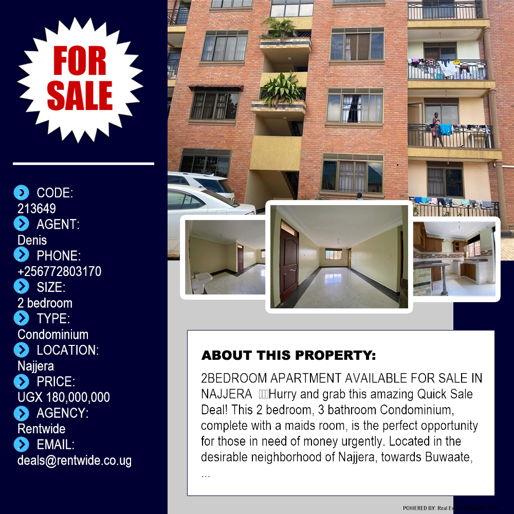 2 bedroom Condominium  for sale in Najjera Wakiso Uganda, code: 213649