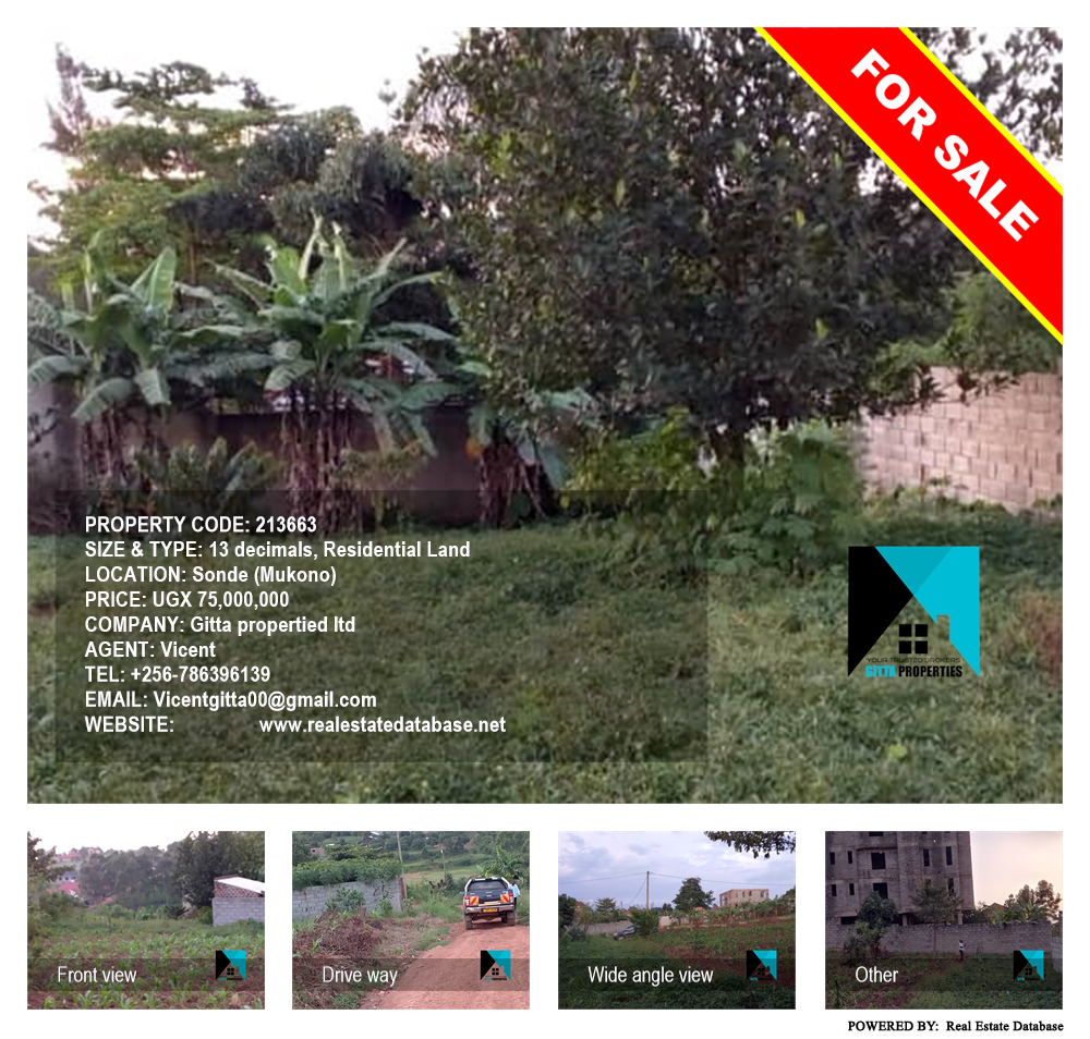 Residential Land  for sale in Sonde Mukono Uganda, code: 213663