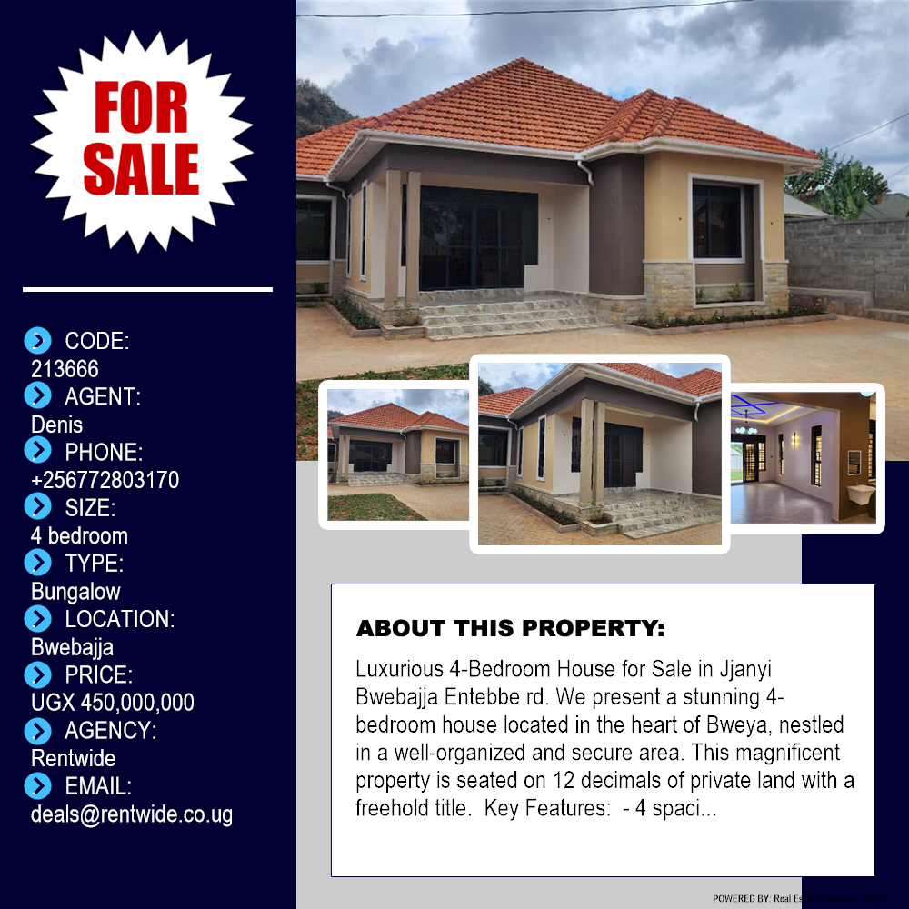 4 bedroom Bungalow  for sale in Bwebajja Wakiso Uganda, code: 213666