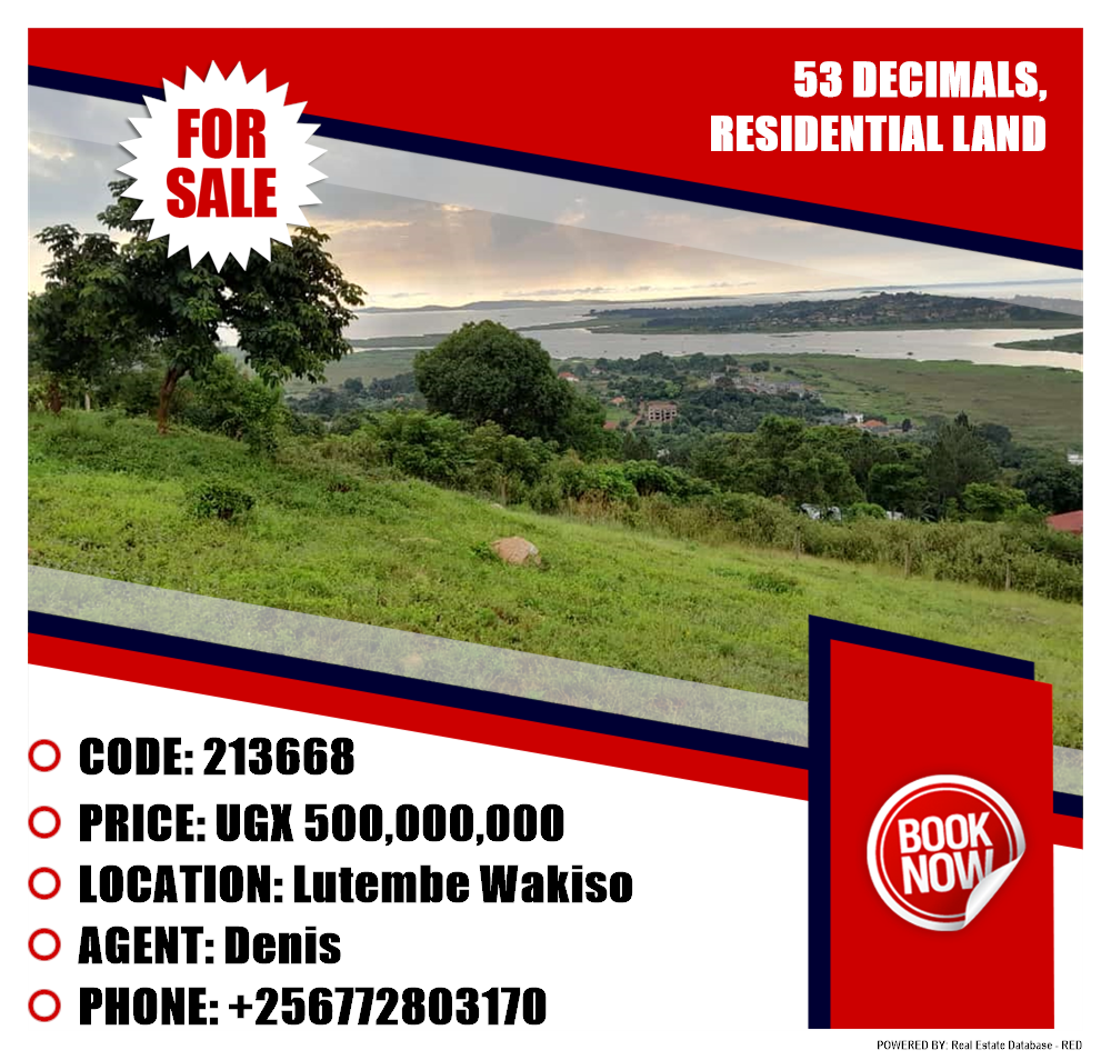 Residential Land  for sale in Lutembe Wakiso Uganda, code: 213668