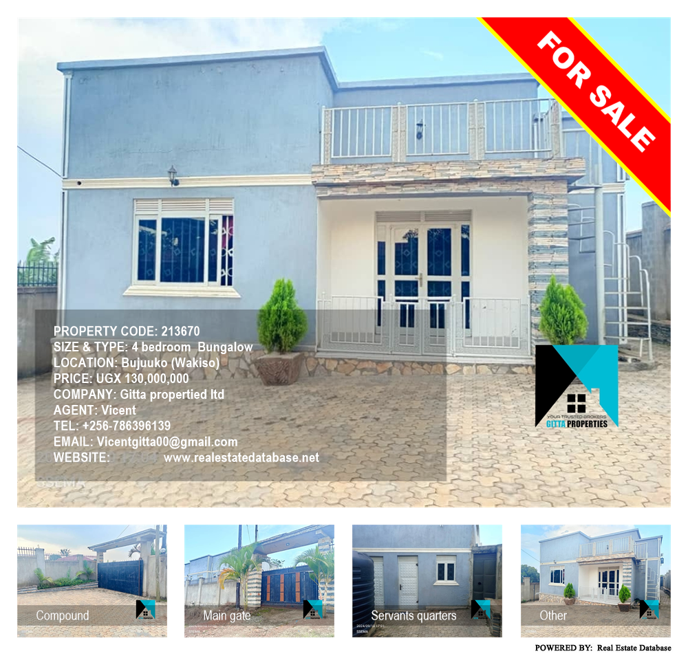 4 bedroom Bungalow  for sale in Bujuuko Wakiso Uganda, code: 213670