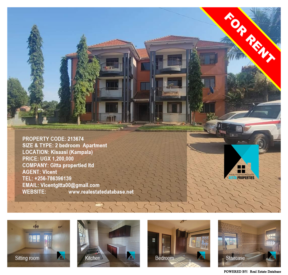 2 bedroom Apartment  for rent in Kisaasi Kampala Uganda, code: 213674