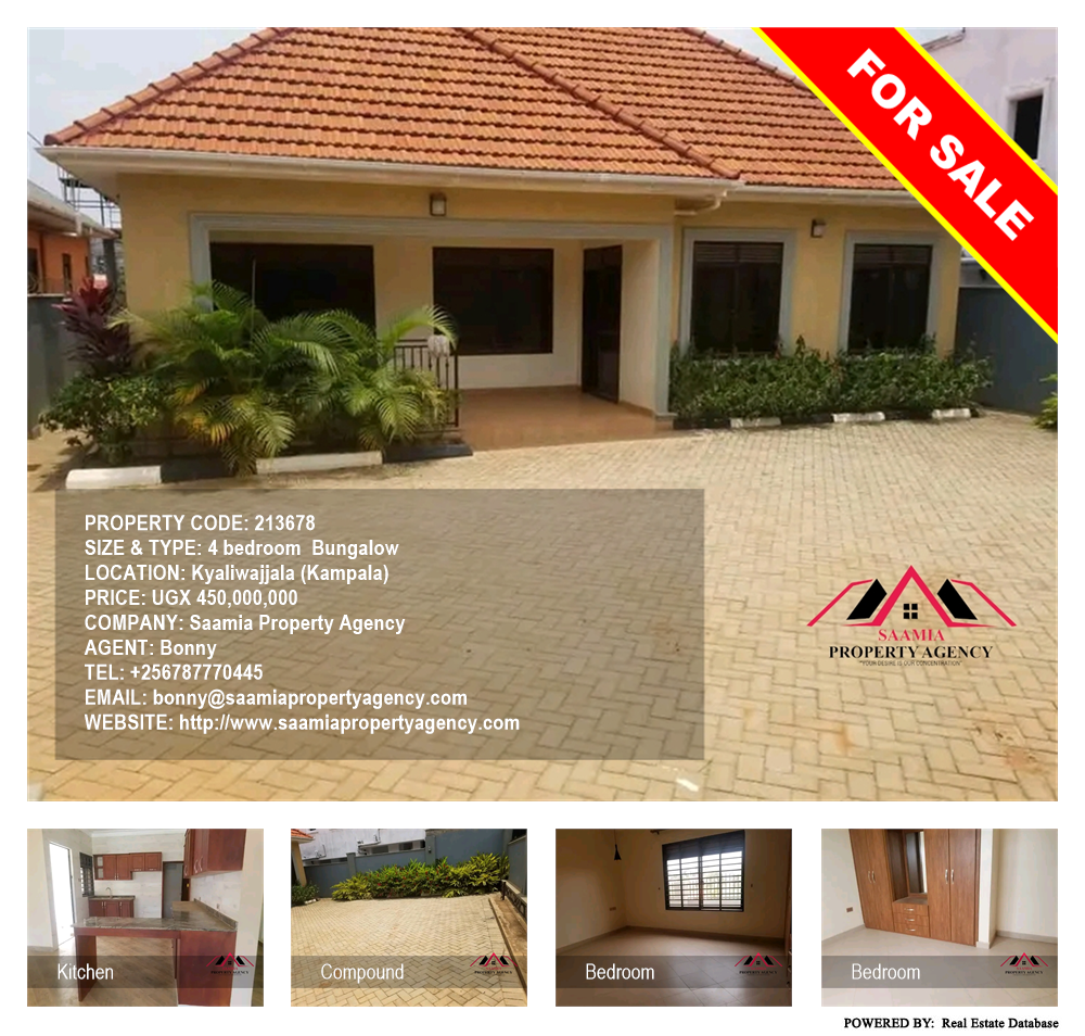 4 bedroom Bungalow  for sale in Kyaliwajjala Kampala Uganda, code: 213678