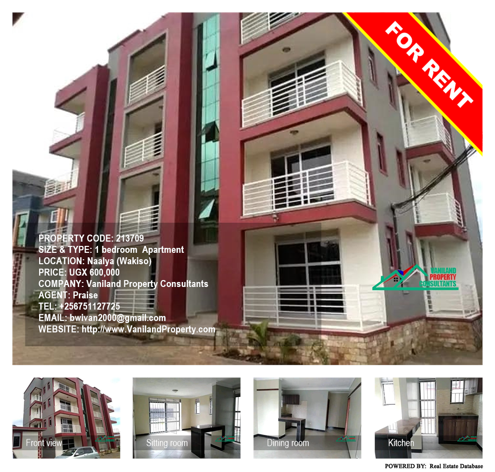 1 bedroom Apartment  for rent in Naalya Wakiso Uganda, code: 213709