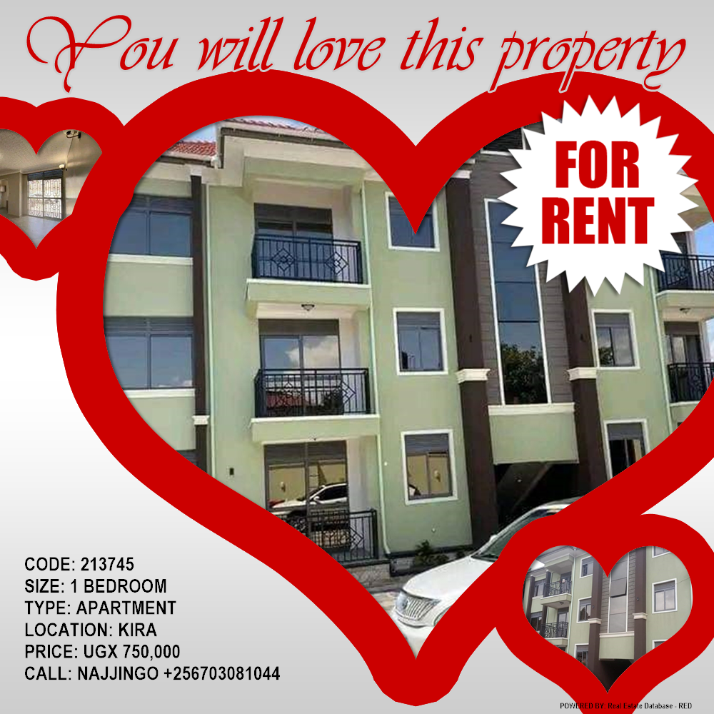 1 bedroom Apartment  for rent in Kira Wakiso Uganda, code: 213745