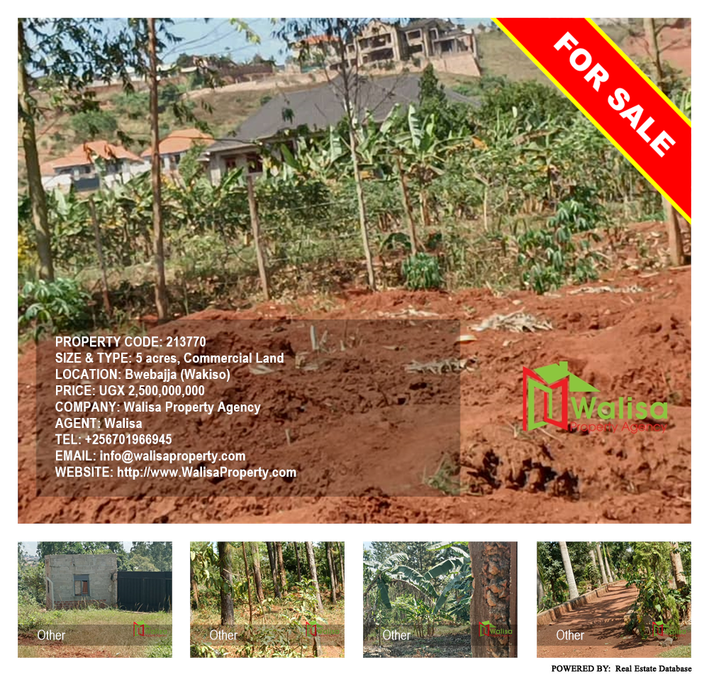 Commercial Land  for sale in Bwebajja Wakiso Uganda, code: 213770