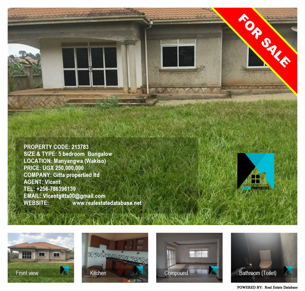 5 bedroom Bungalow  for sale in Manyangwa Wakiso Uganda, code: 213783