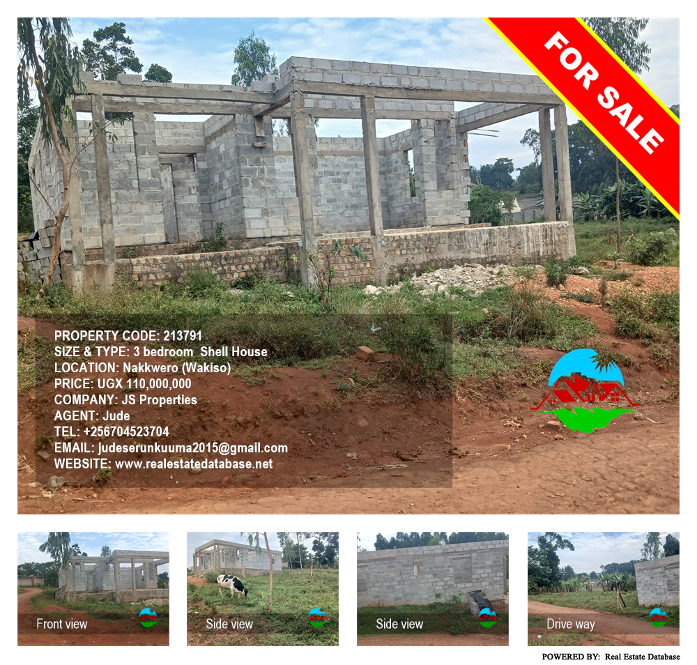 3 bedroom Shell House  for sale in Nakkwero Wakiso Uganda, code: 213791