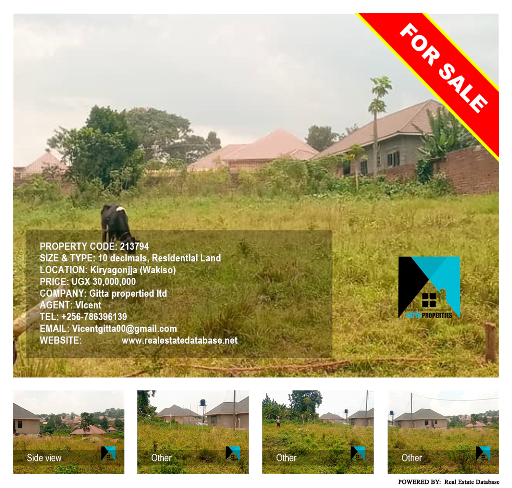 Residential Land  for sale in Kiryagonjja Wakiso Uganda, code: 213794