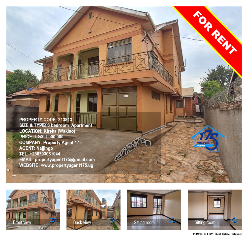 3 bedroom Apartment  for rent in Kireka Wakiso Uganda, code: 213813