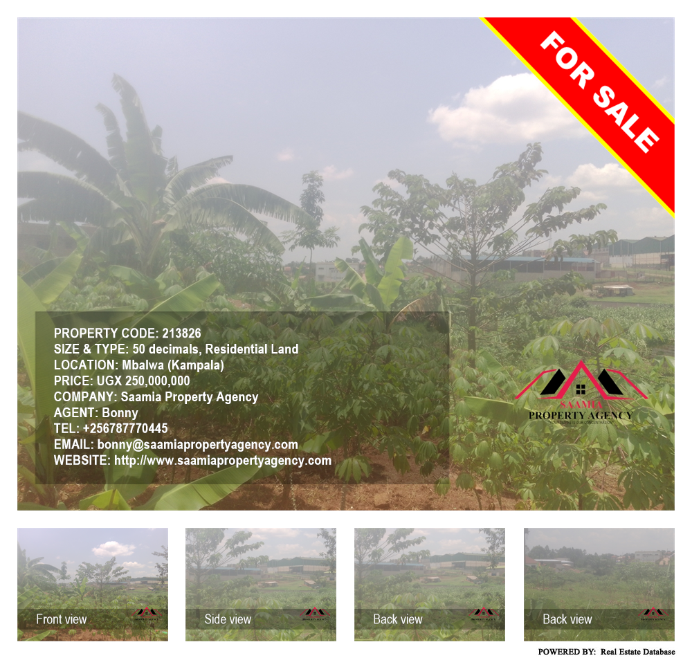 Residential Land  for sale in Mbalwa Kampala Uganda, code: 213826