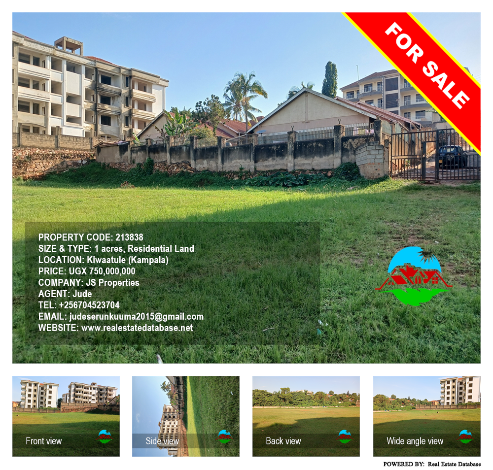 Residential Land  for sale in Kiwaatule Kampala Uganda, code: 213838