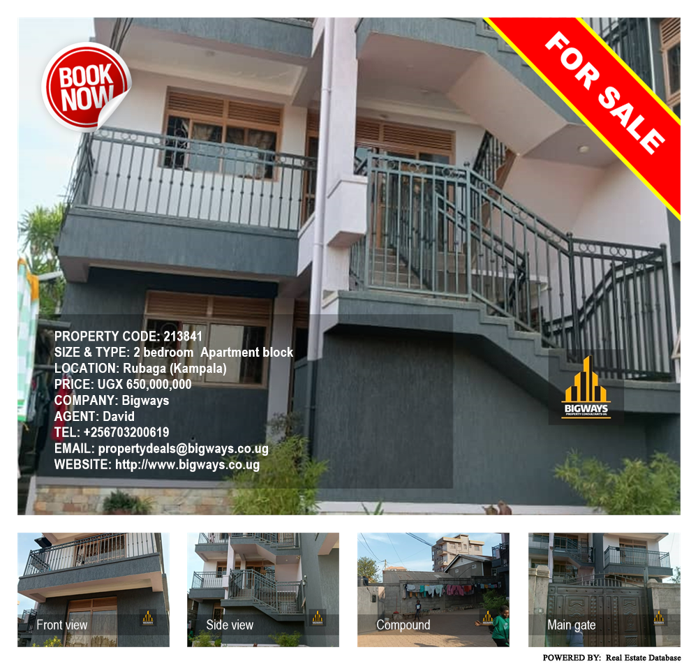 2 bedroom Apartment block  for sale in Rubaga Kampala Uganda, code: 213841