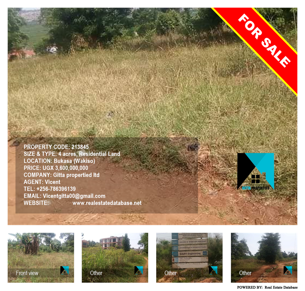 Residential Land  for sale in Bukasa Wakiso Uganda, code: 213845