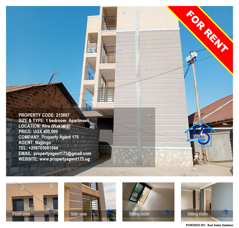 1 bedroom Apartment  for rent in Kira Wakiso Uganda, code: 213867