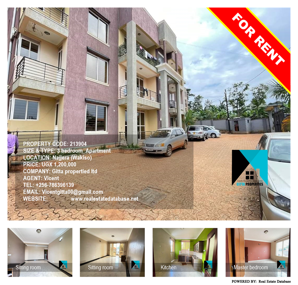 3 bedroom Apartment  for rent in Najjera Wakiso Uganda, code: 213904