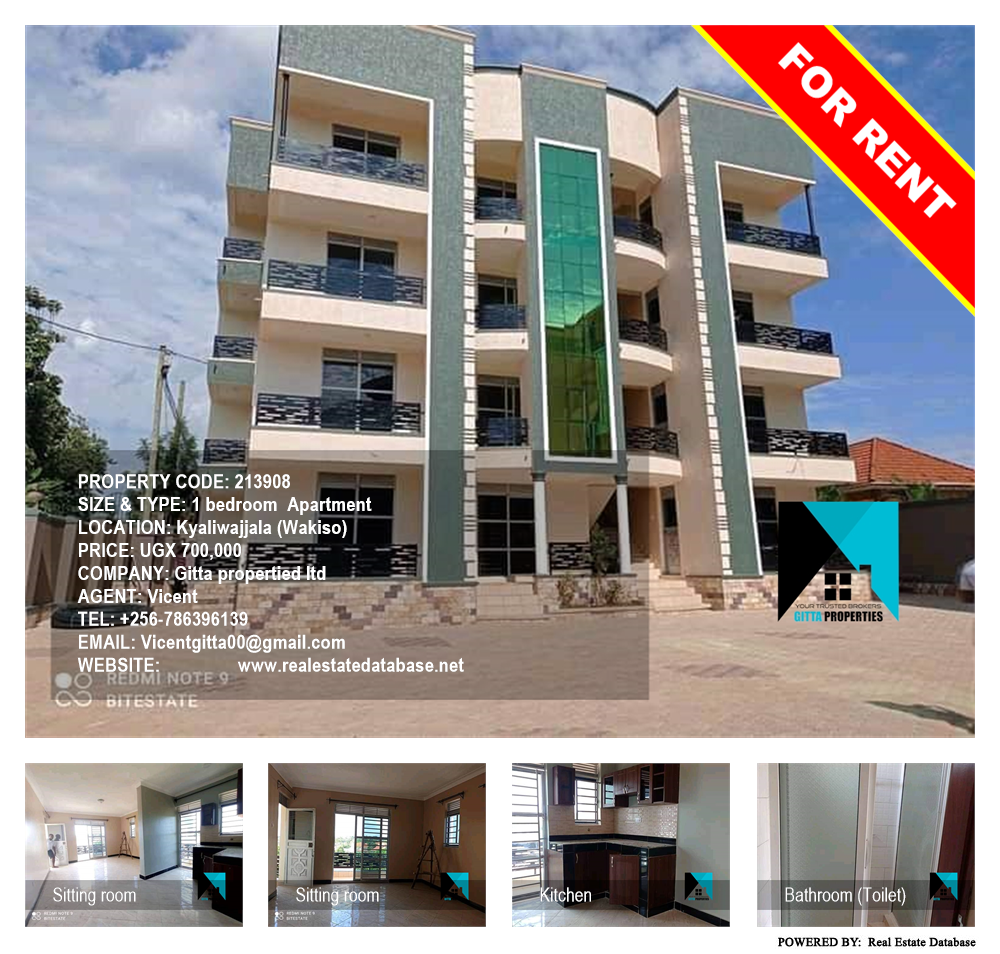 1 bedroom Apartment  for rent in Kyaliwajjala Wakiso Uganda, code: 213908