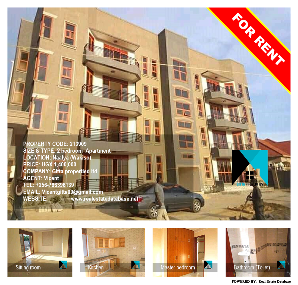 2 bedroom Apartment  for rent in Naalya Wakiso Uganda, code: 213909