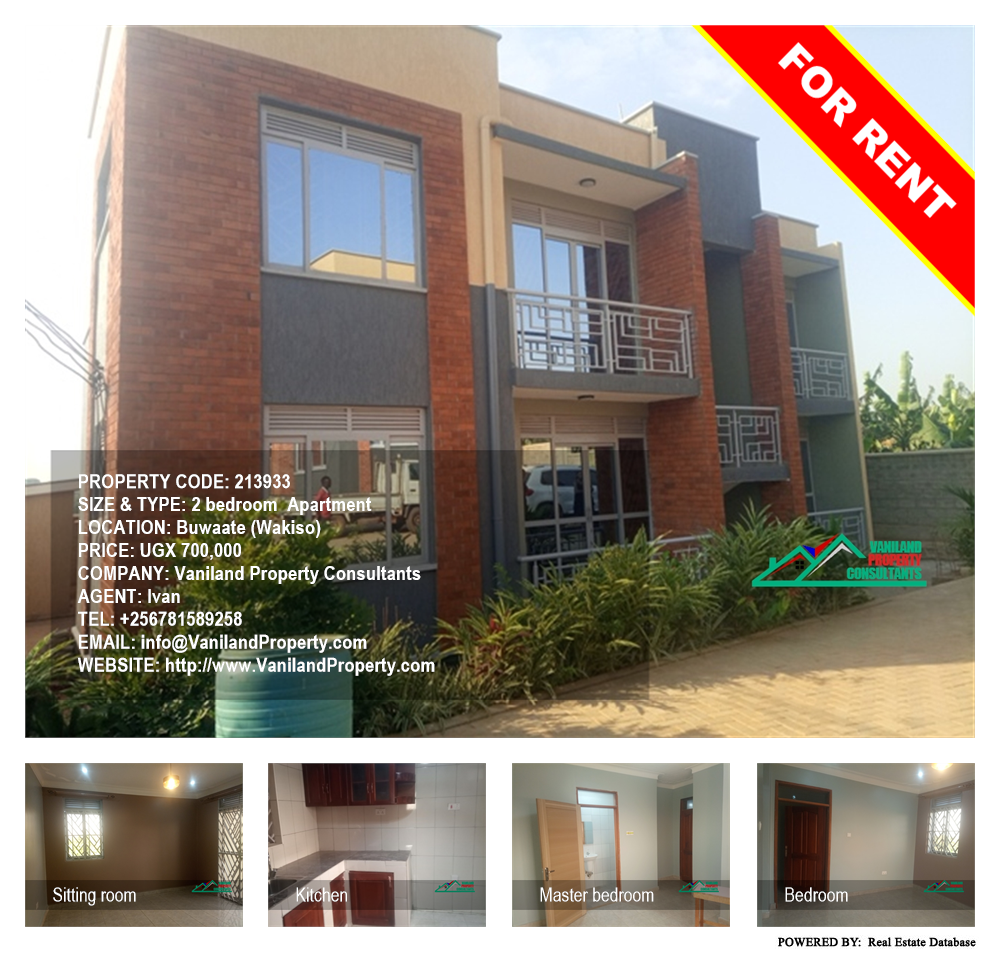 2 bedroom Apartment  for rent in Buwaate Wakiso Uganda, code: 213933