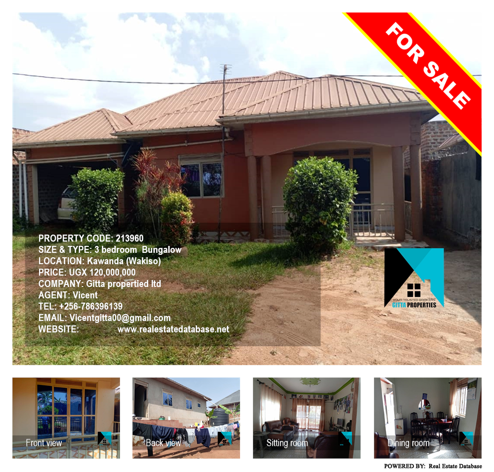 3 bedroom Bungalow  for sale in Kawanda Wakiso Uganda, code: 213960