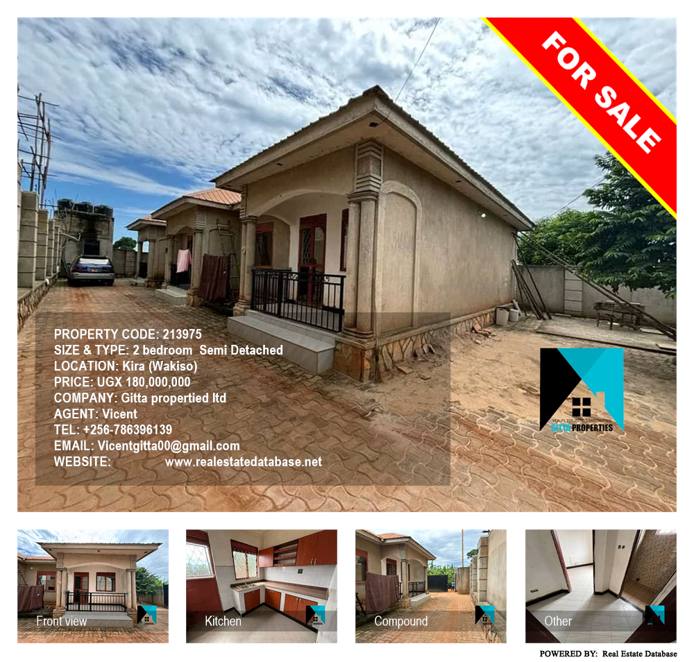 2 bedroom Semi Detached  for sale in Kira Wakiso Uganda, code: 213975